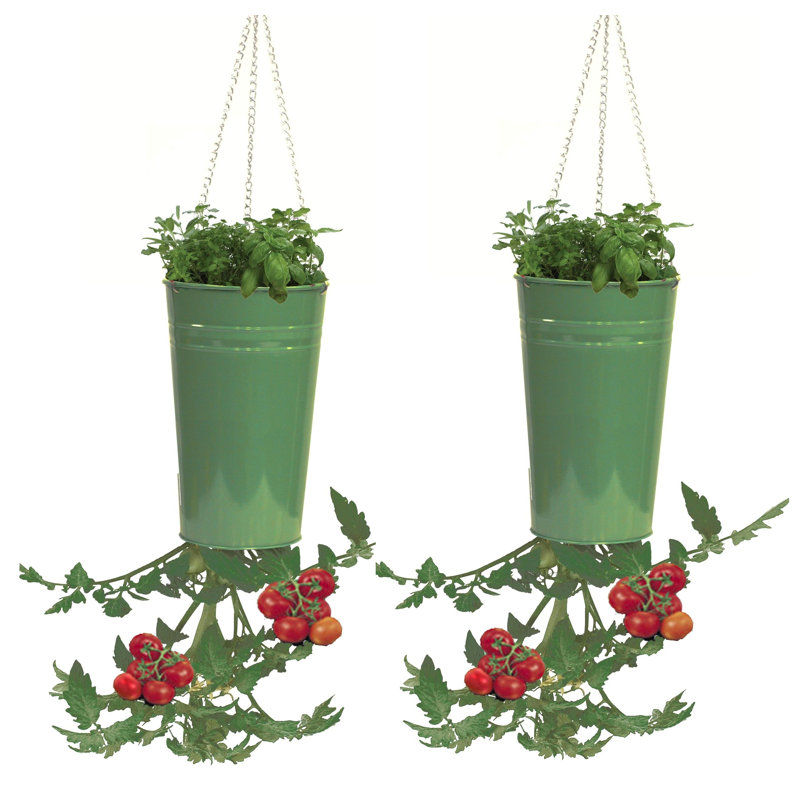 Handmade Metal Hanging Planter, Green
