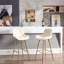 2 tabourets de bar de 30 po, tabouret de comptoir en velours crème, pieds dorés, repose-pieds, rembourrage en mousse, siège simple de deux tabourets avec repose-pieds et haut