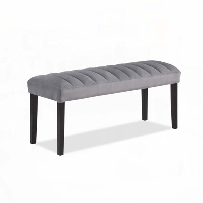 Velvet Fabric Upholstery Kitchen Dining Wooden Dining Bench