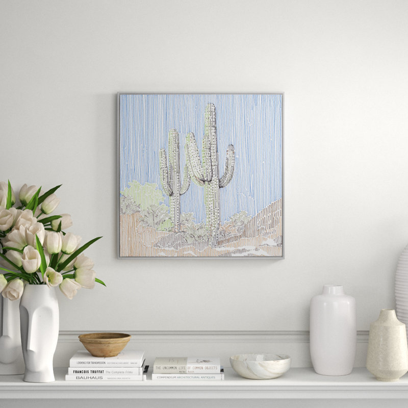 Cactus In Stripes 4 Print by Natasha Marie, 42" H x 42" W