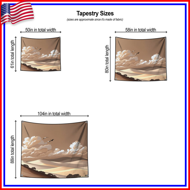 Tapisserie murale Rolling Hills, H 68 po x l 80 po avec 4 œillets