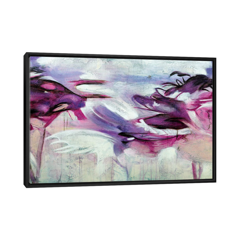 «Jardin Purpura I», impression sur toile, H 18 po x l 26 po x P 1,5 po, Toile avec cadre noir