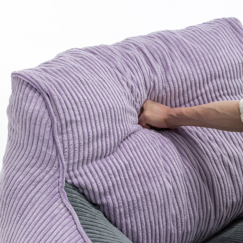 Fauteuil à billes en velours côtelé Compression, Mauve