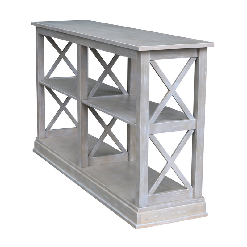 Console en bois massif de 60 po Rossitano, Taupe-gris délavé