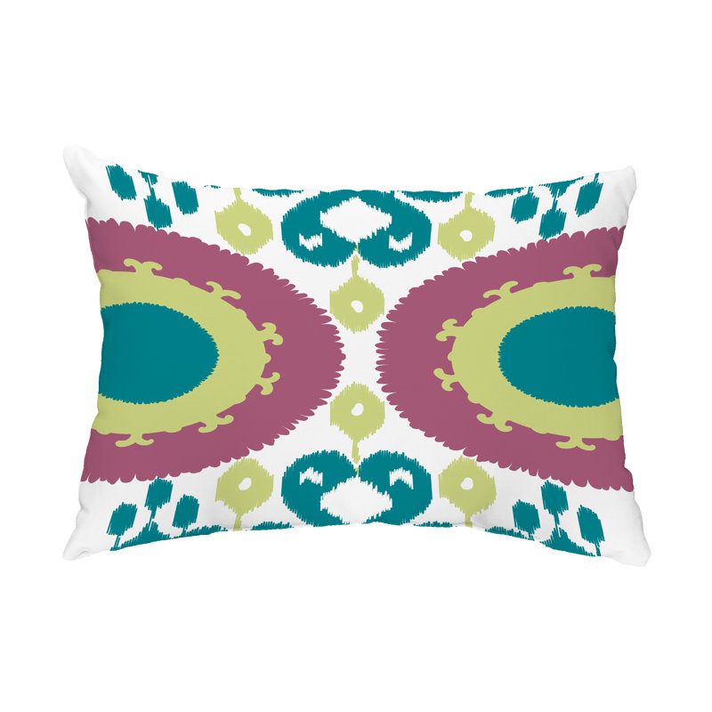 Geometric Outdoor Reversible Throw Pillow, Purple