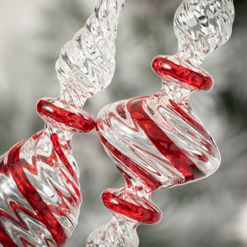12'' Striped Glass Finial Ornament
