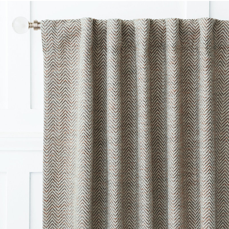 Steeplechaser Cotton Blend Room Darkening Curtain Single Panel, 96" W x 96" L