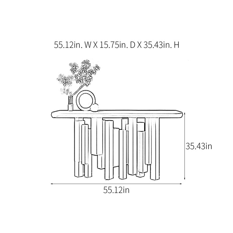 Console Modern Minimalist Art, H 35,43 po x l 55,12 po x P 15,75 po, Noir