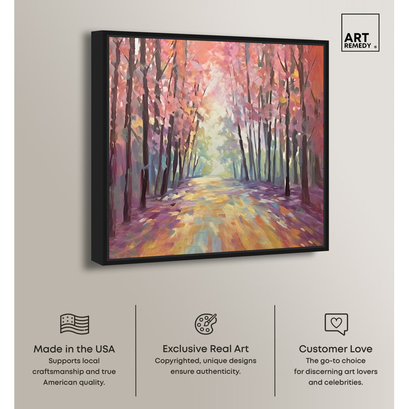 «Road In Autumn» par Art Remedy, Cadre noir, H 13 po x l 13 po