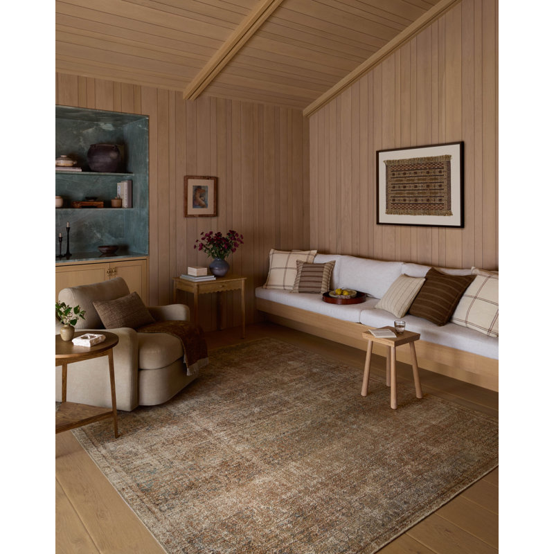 Amber Lewis x Loloi Cambria Ocean / Brick Area Rug, Runner 2'6" x 7'6"