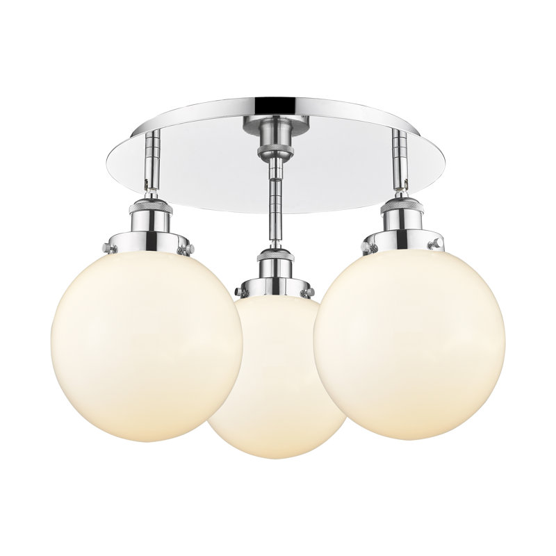 Plafonnier semi-encastré en verre Alvi, Blanc mat, Chrome poli