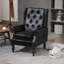 Wood Frame Armchair With Tufted Back-1996379172