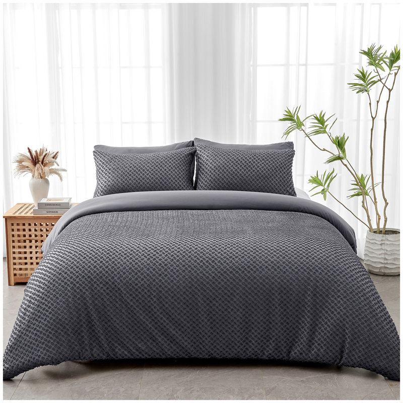 Polyester Geometric Duvet Cover Set with Pillowcases, Single Duvet Cover + 1 Standard Pillowcase