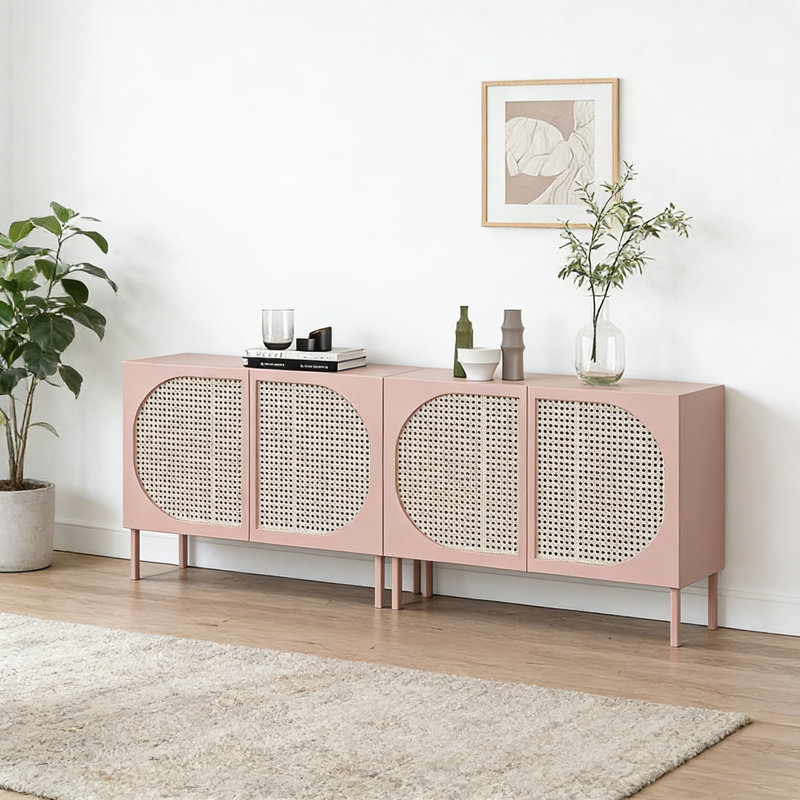 Meuble télé rose simple et créatif