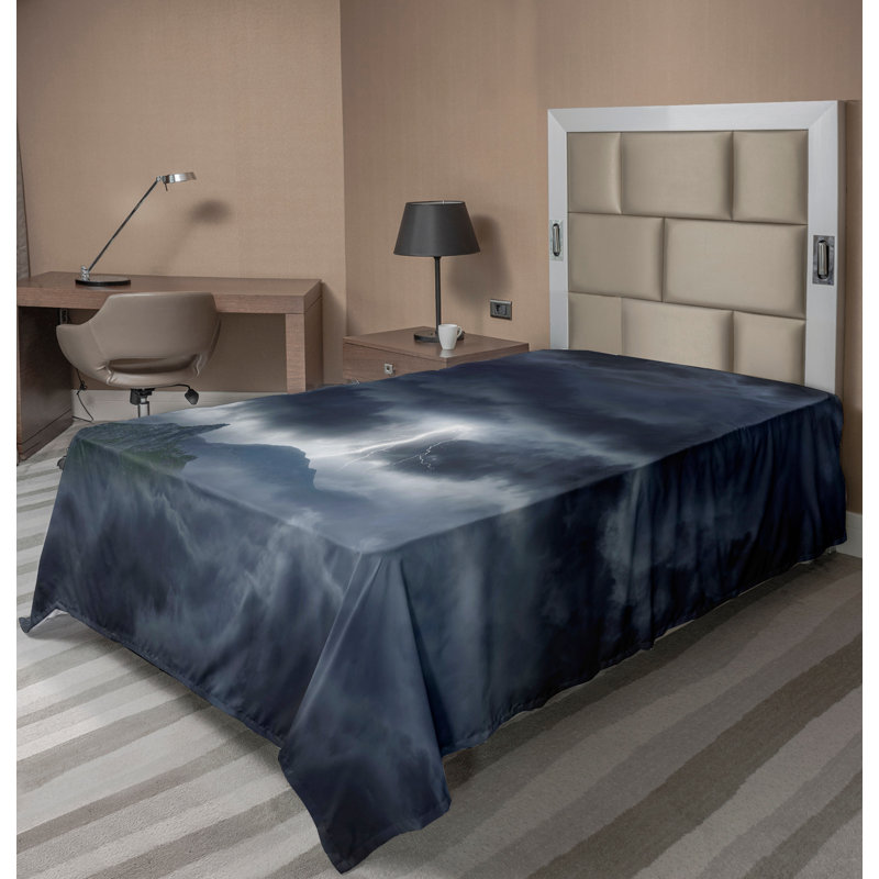 Drap bleu Ambesonne, Drap plat pour lit simple