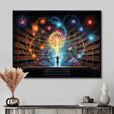 Déverrouillage de la bibliothèque cosmique «Connaissances», art mural de la sagesse, salon