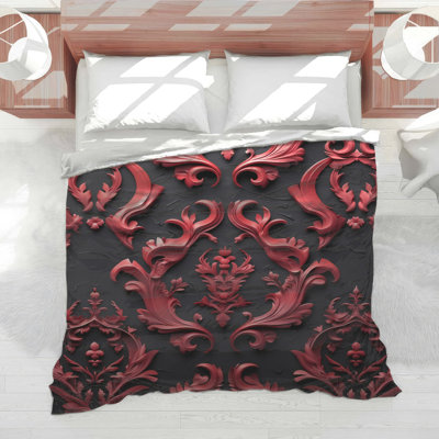 Édredon rouge à motifs ornés