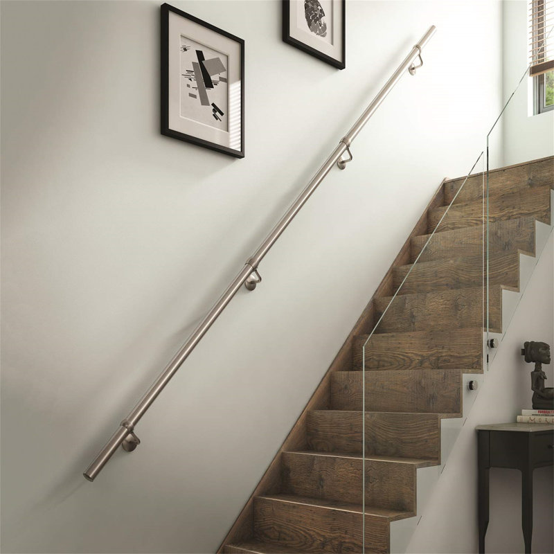 4cm H x 360cm W Stair Banister, Satin Stainless Steel