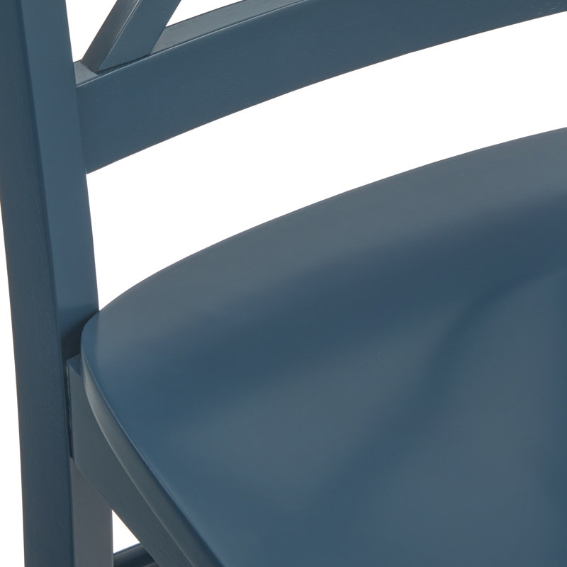 Chaise d'appoint à dossier en croix Castellon, Bleu minuit