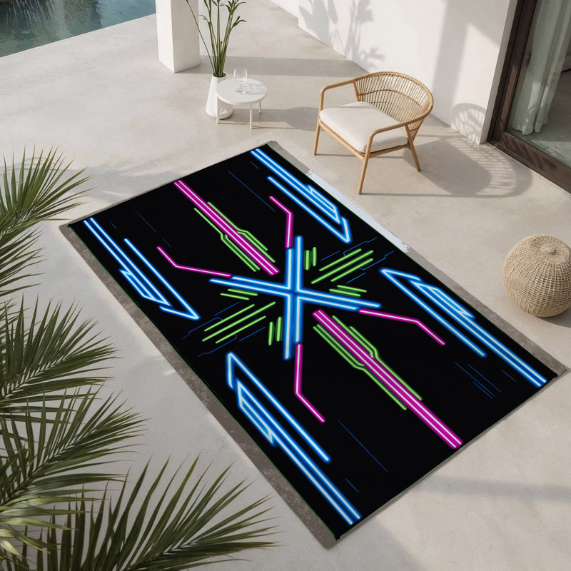 Luminal Orbit Indoor And Outdoor Area Rug, Rectangle 3' x 5'
