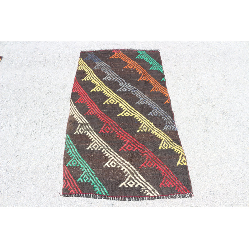 Tapis turc tissé à la main en mélange de laine rouge et bleu, idéal pour les planchers de salon et de chambre à coucher