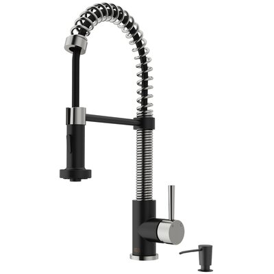 Edison 19"" H 1-handle Pull-Down 2-Function Sprayer Kitchen Faucet -  VIGO, VG02001STMBK2