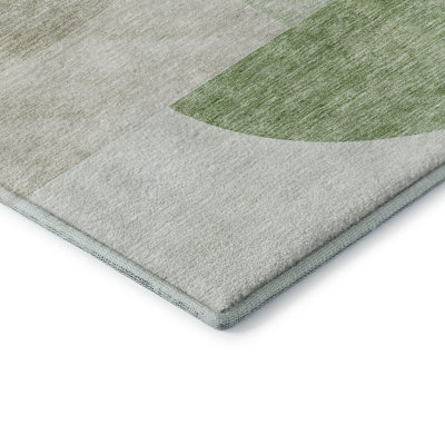 Premium Machine Washable Prisco Olive Rug