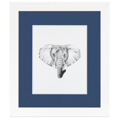 White Wood Matte Picture Frame with Mat