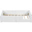 Lit simple tapissier avec garde-corps et station de charge moderne - taille double blanc