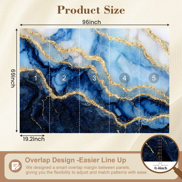 Red Barrel Studio 3D Peel and Stick Wallpaper abstract white blue ...