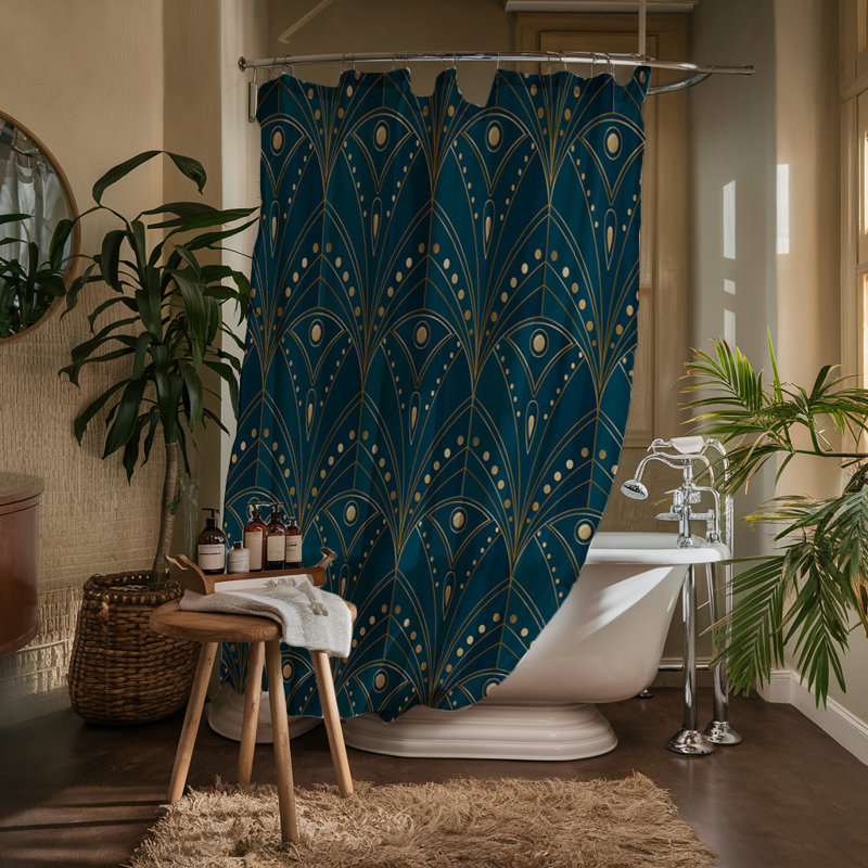 Rideau de douche Deep Teal Deco, H 72 po x l 70 po