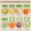 Gadgets de cuisine multifonctionnels 16-en-1 Hachoir à légumes - Hachoir à oignon 8 pales avec récipient, déchiqueteuse à râper, trancheuse et râpe, coupe-légumes pour salade / salade de chou / viande / noix