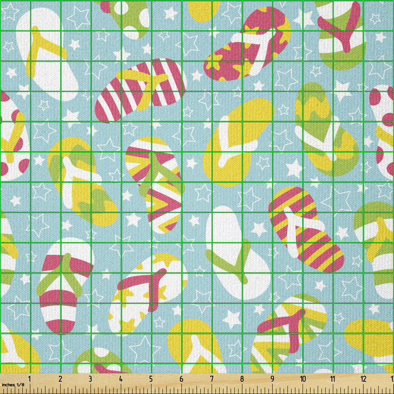 Crystal-Rose Colourful and Different Double Pluggers on Star Filled Backdrop Multi-Purpose Fabric