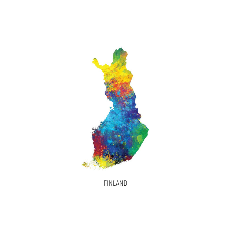 MTO2967-Carte de la Finlande, H 40 po x l 26 po x P 1,5 po