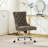 Furniture Office Chair,Chenille Upholstered Tufted Button Home Office Chair With Chrome Metal Base,Adjustable Desk Chair Swivel Office Chair-1148770457