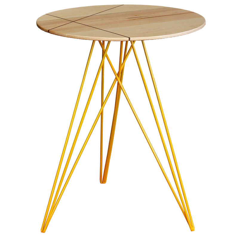 Table de bout Hudson, Érable, Jaune