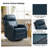 McGuffey Faux Leather Swivel Rocker Recliner with Metal Base-815473508