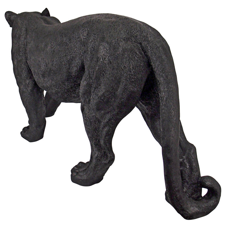 Large Black Resin Panther Garden Statue