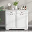 Armoire à linge à double basculement double, armoire à poubelle 30 gallons avec 2 tiroirs, armoire à linge cachée avec 2 paniers à linge, armoires à poubelle pour salle de bain, cuisine, double, blanc