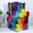 Ambesonne Retro Fleece Throw Blanket Rainbow Retro Patchwork Multicolor-105695624