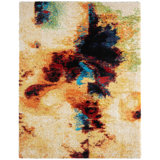 Abstract Area Rug in Beige