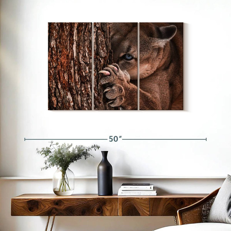 Brampt Peaking Young Cougar, 24" H x 38" W