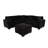 4Pc Modern Sectional Set Left And Right Arm Loveseat Matching Pillow Square Arms Cocktail Ottoman Plastic Legs Primary Living Room-1176914554