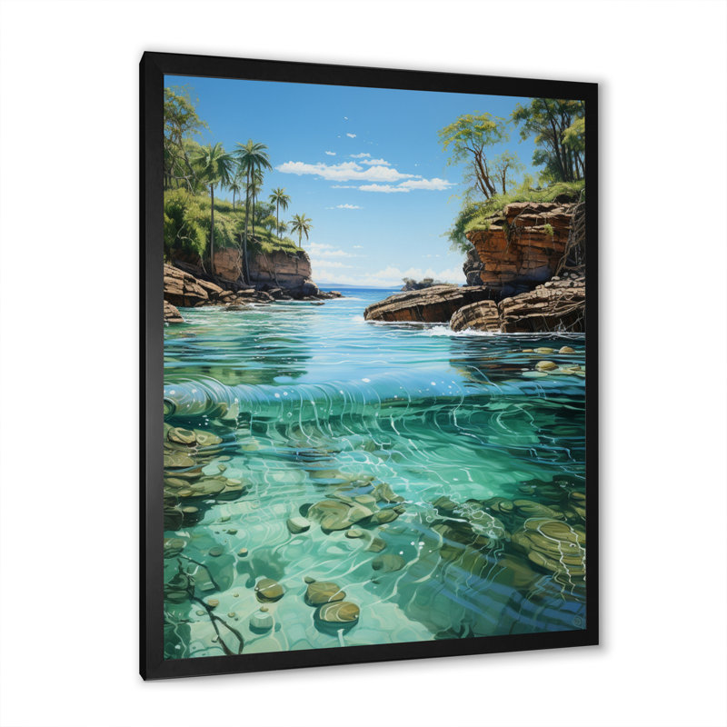 Dominican Caribbean Dreamscape I " Dominican Caribbean Dreamscape I ", Black Picture Framed, 40" H x 30" W x 1.5" D