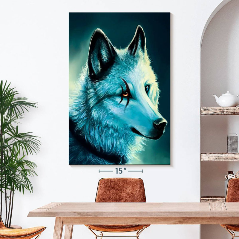 " Lone Wolf " by Lia's World, 51" H x 34" W x 1.25" D
