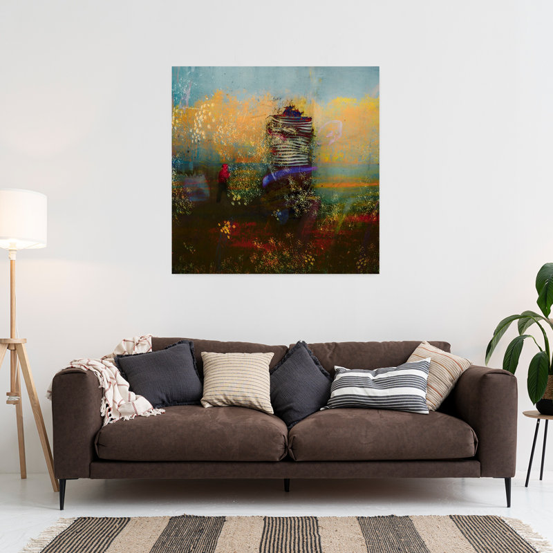 «Sophia's Garden», art mural contemporain abstrait, H 36 po x l 36 po
