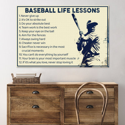 Baseball Player's Back - Wrapped Canvas Graphic Art