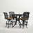 Channahon 5-Piece Patio Bar Set with Cushions and 42'' Round Bar Table