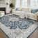 Floral Blue Non-Slip Washable Area Rug