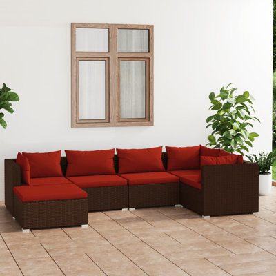 Ensemble modulaire de patio carré de 27,6 po de largeur avec coussins